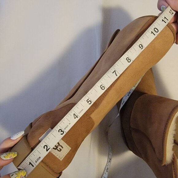 NEW UGG Michelle Classic Boots Womens 11 Tan Suede Cozy Classic Shearling - Picture 8 of 10